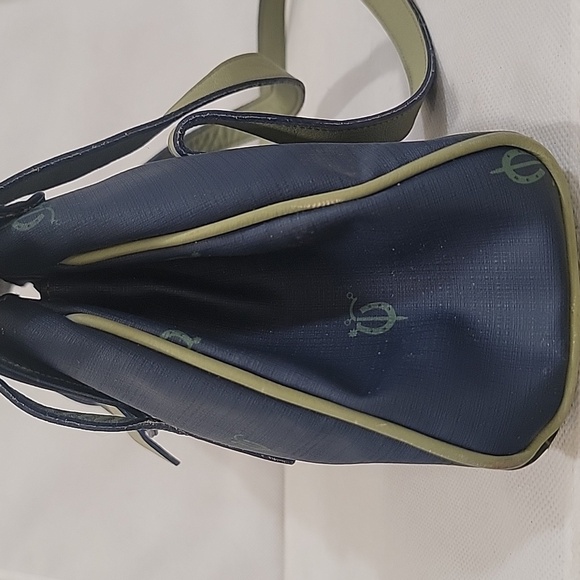 EL CABALLO NAVY & GREEN LEATHER SHOULDER STYLE HANDBAG - Picture 4 of 6